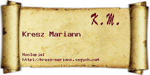 Kresz Mariann névjegykártya