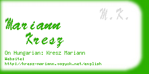 mariann kresz business card